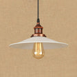 Industrial Metal Suspension Lamp With Saucer Shade - Rust/Chrome Finish 1 Bulb Pendant Light For