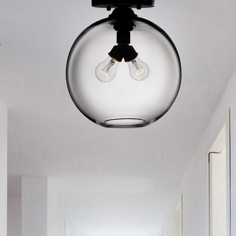 Modern 2 - Head Flushmount Ceiling Lamp With Colorful Glass Shades - Global Mounted Light’ Or