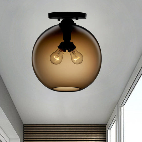 Modern 2-Head Flushmount Ceiling Lamp With Colorful Glass Shades - Global Mounted Light

Or

Global