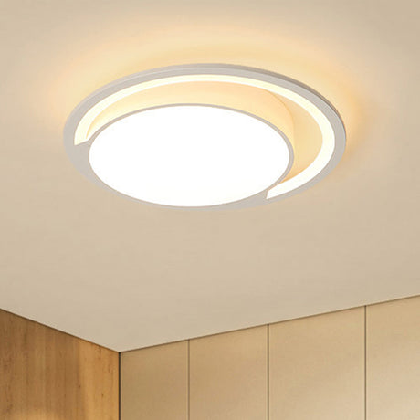 Nordic White Acrylic Round Flush Mount Ceiling Light Led For Bedroom Warm/White 16/19.5/23.5 Dia.