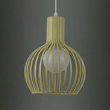 Industrial Style Ceiling Lamp - Metal Dome Cage In White/Beige 1 Bulb 8.5’/11’/15’ Wide