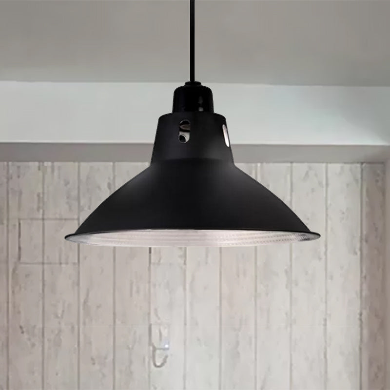 Farmhouse Metallic Black Pendant Light For Dining Tables - 14’/16’ Bowl Design