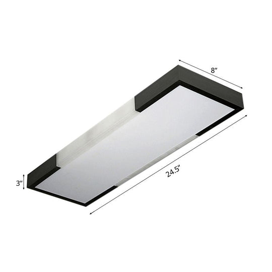 Sleek Simplicity Rectangular Flush Mount Lamp - 8’/15’ Wide Metal 24.5’/35.5’ Long Led