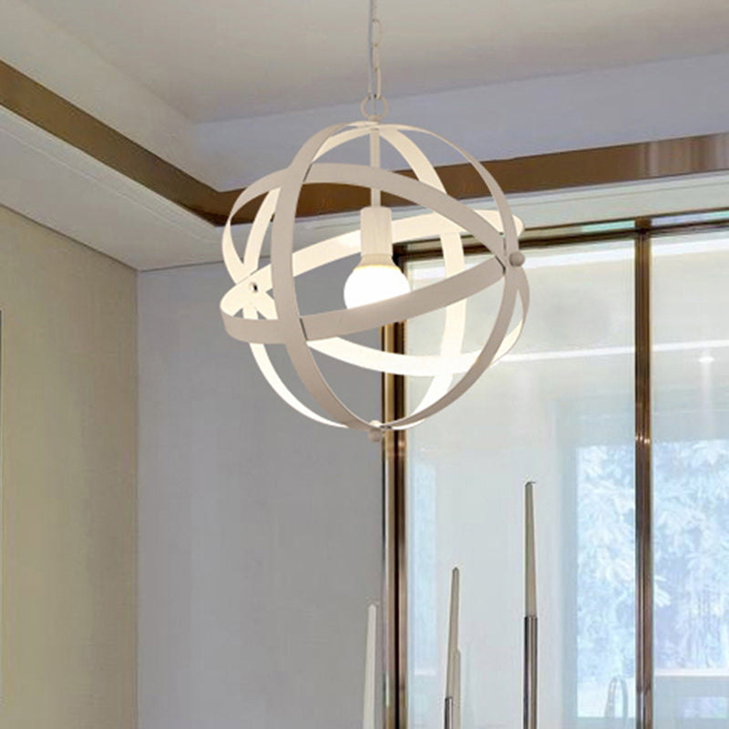 Industrial 1 Light Spherical Metal Pendant Lamp In Gold/Aged Silver - Ideal For Dining Tables &