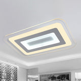 Sleek 23/31/47 Thin Acrylic Flush Mount Led Ceiling Lamp In Warm/White Light - White