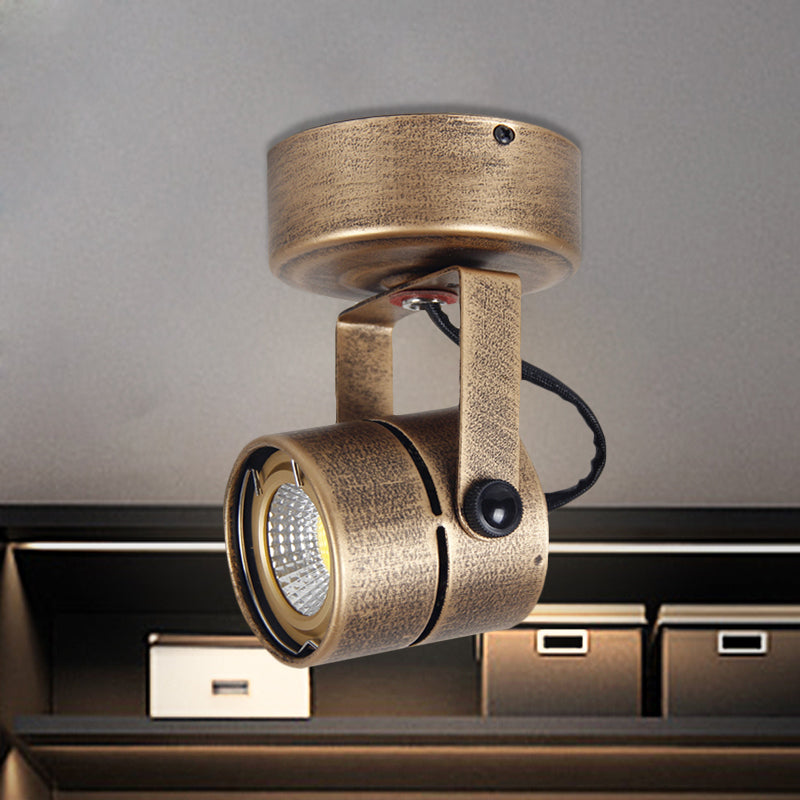 Antique Style Brass Ceiling Light Fixture - Metal Led Bedroom Semi-Flush Mount Adjustable 3’/5’