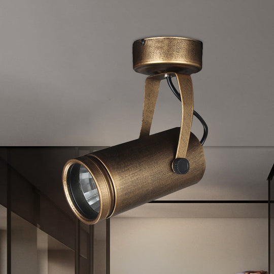 Antique Style Brass Ceiling Light Fixture - Metal Led Bedroom Semi-Flush Mount Adjustable 3’/5’