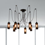 Vintage 3/8 Bulbs Pendant Light With Metal Mesh Shade - Stylish Kitchen Ceiling Fixture In Black