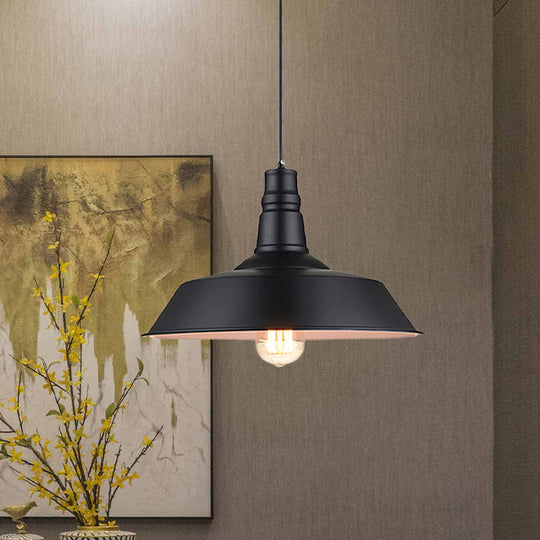 2 Pack Barn Metal Ceiling Light - Industrial Kitchen Pendant Lighting In Black