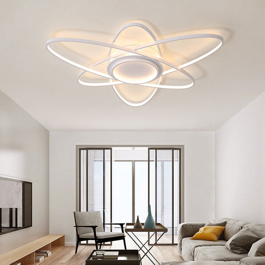 Modern Creative Ceiling Lights - Acrylic And Metal Light Fixture (25.5/31.5/39) Warm/White Lighting