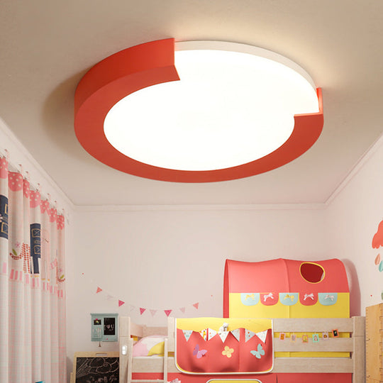 Macaron Flush Mount Ceiling Lights - 16/20 Round In Black/White/Pink