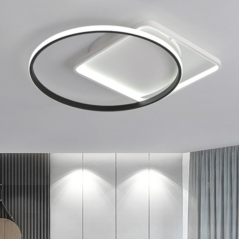 16/19.5 Modern White Creative Flush Mount Light Fixture With Warm/White Lighting