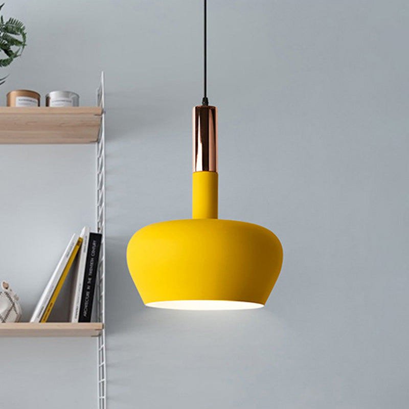 Modern Hanging Wine Glass Pendant Light - 1 Blue/Pink/Yellow Suspension