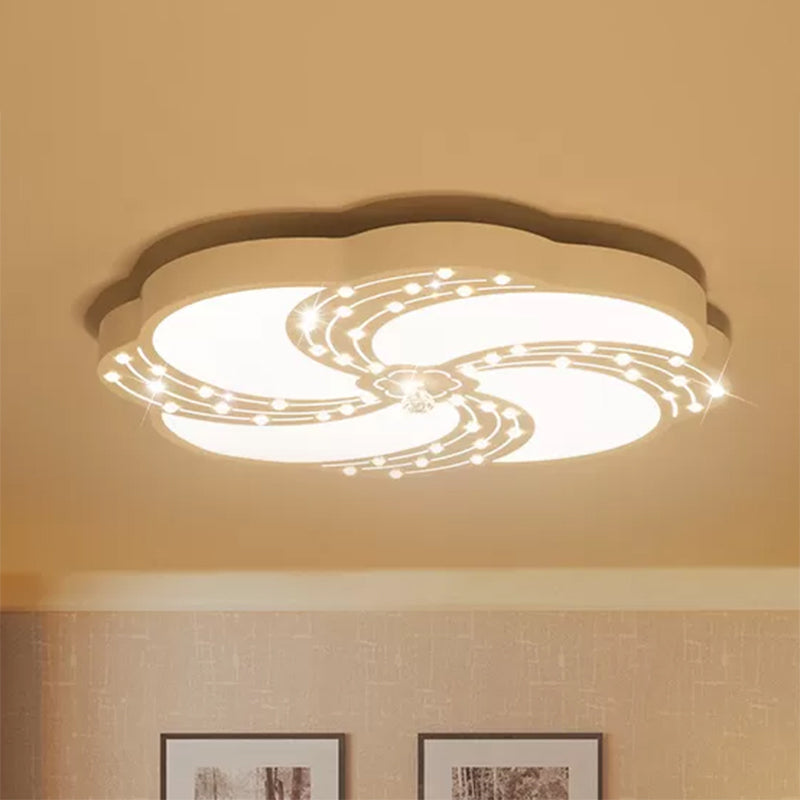 Modern White Acrylic Swirl Flushmount Lights - 18/19.5/31.5 Creative Flush Mount Light For Bedroom