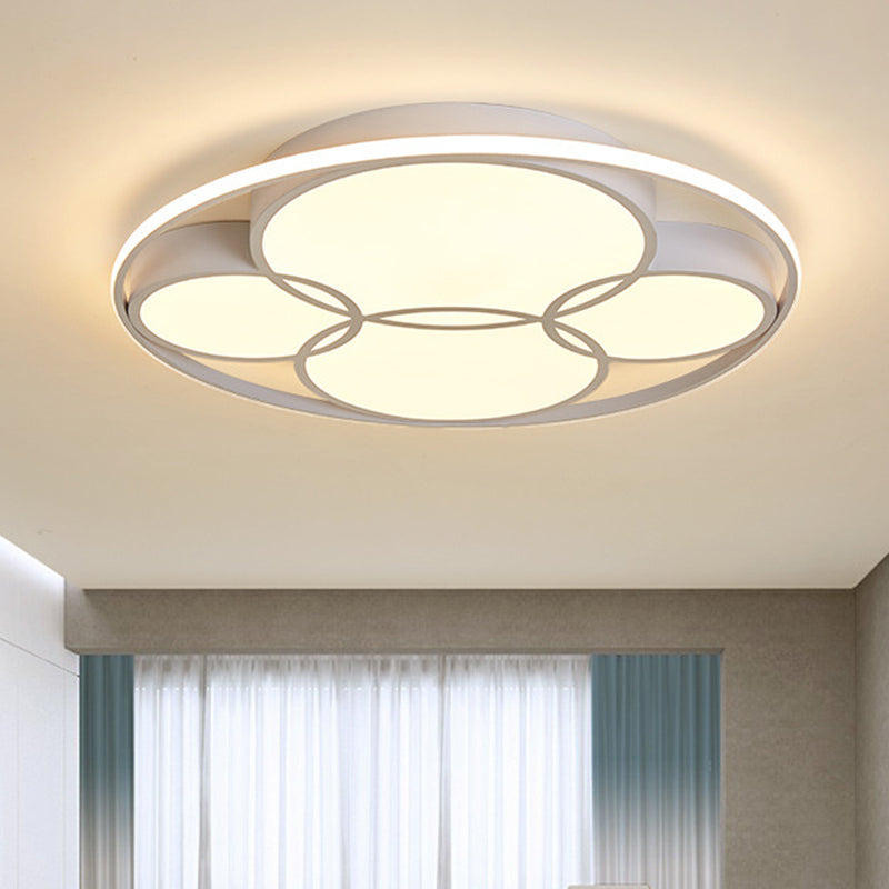 Contemporary Led Flush Mount Ceiling Light With Frosted Diffuser