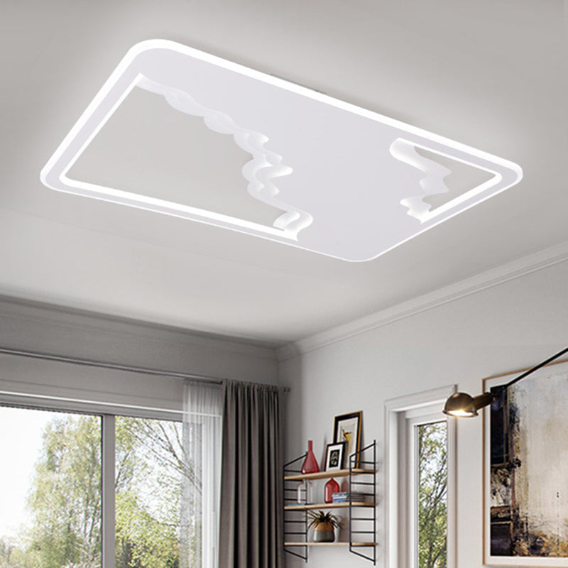 Modern Led White Flush Mount Ceiling Light Ultra Thin Design 19/35.5 Wide