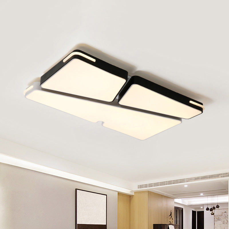 Modern White Flush Mounted Led Ceiling Light - Minimalistic Design 19.5’/23.5’ Width White/Warm