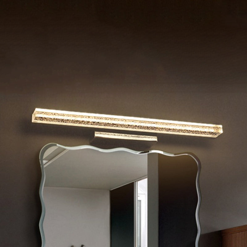 Stainless Steel Led Vanity Sconce With Acrylic Shade Warm/White Light 3 Sizes Available