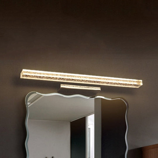Stainless Steel Led Vanity Sconce With Acrylic Shade Warm/White Light 3 Sizes Available