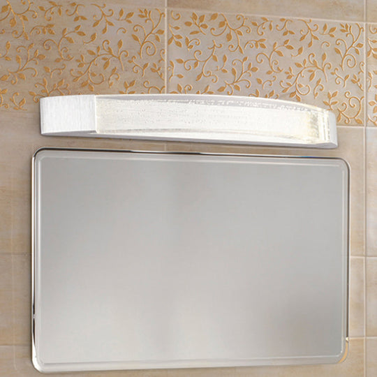 Silver Bow-Shaped Led Wall Mount Vanity Light With Bubble Crystal Accent Natural 12.5/16.5/20 Wide