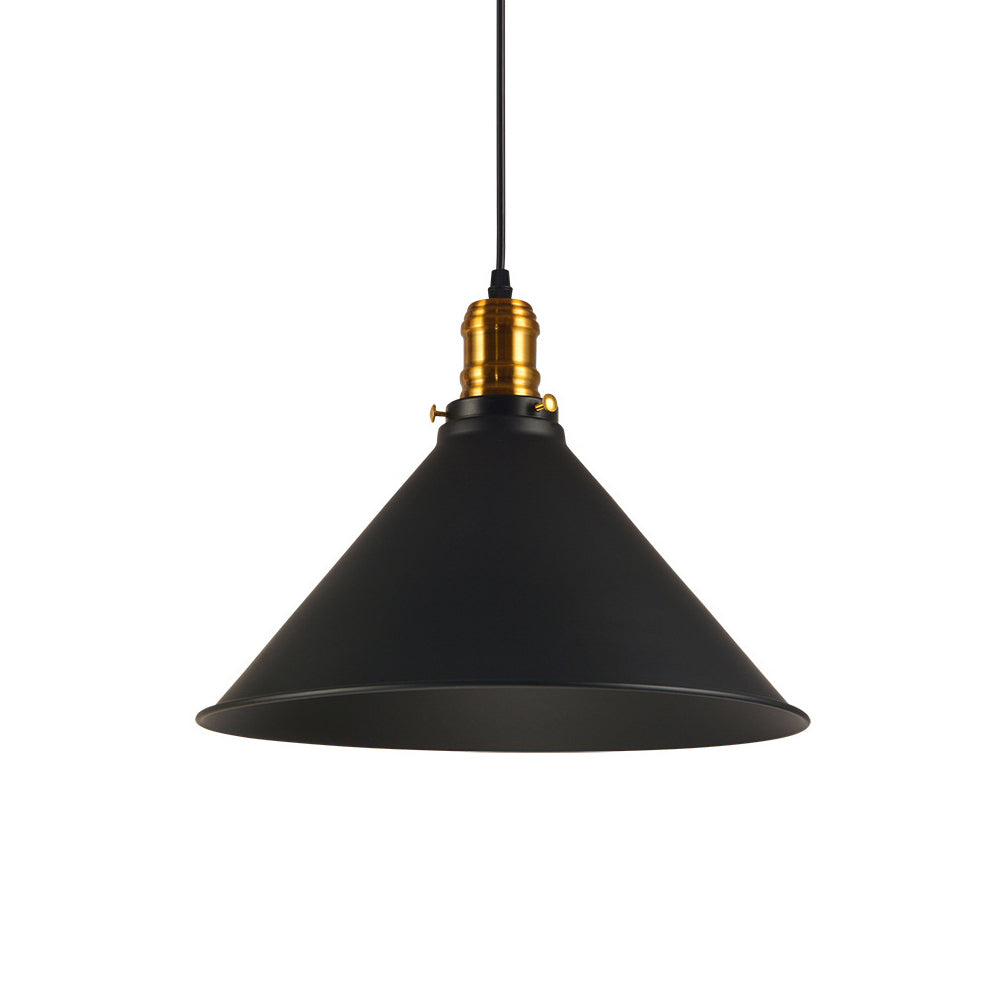 Industrial Tapered Pendant Light - 8.5’/10’/12’ Wide 1-Light Metal Hanging Lamp In Black For