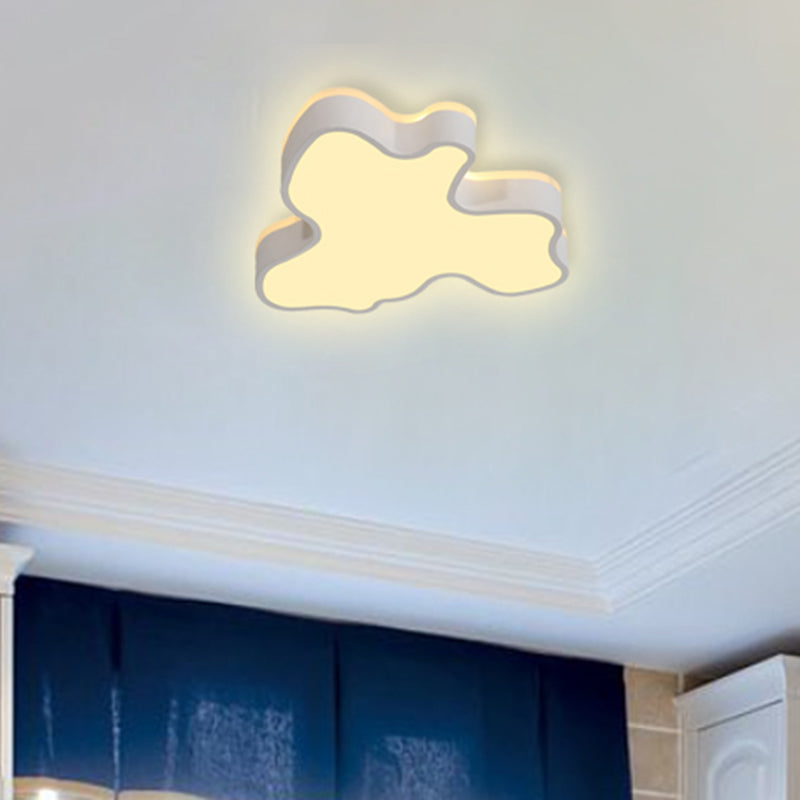 Abstract Flush Light - 16’/19.5’/23.5’ Width Black/White Shade Led Contemporary Mount In Warm/White