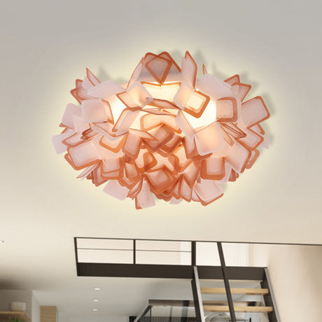 Art Deco Sinuous Flushmount Led Bedroom Light With Acrylic Shade