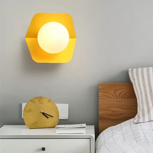 Macaron Loft Flush Mount Light: Orb Shade Frosted Glass 1-Bulb Ceiling Fixture For Hallway