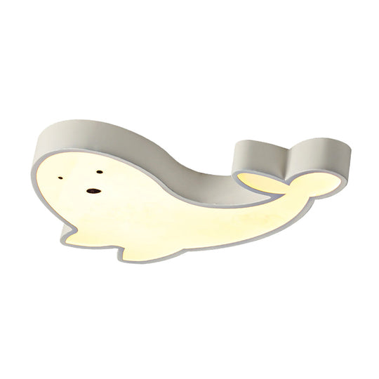 Whimsical Dolphin Led Ceiling Light In White – Perfect For Baby Room Décor!