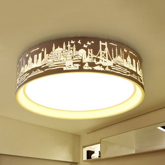 City View Acrylic Led Ceiling Light For Study Room - Stylish And Bright In White