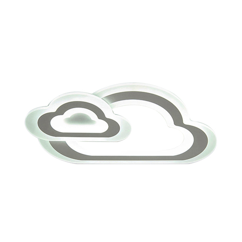 Contemporary Led Flush Ceiling Light: Slim Panel Lamp For Living Room In White Acrylic