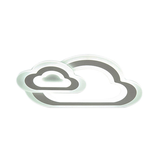 Contemporary Led Flush Ceiling Light: Slim Panel Lamp For Living Room In White Acrylic