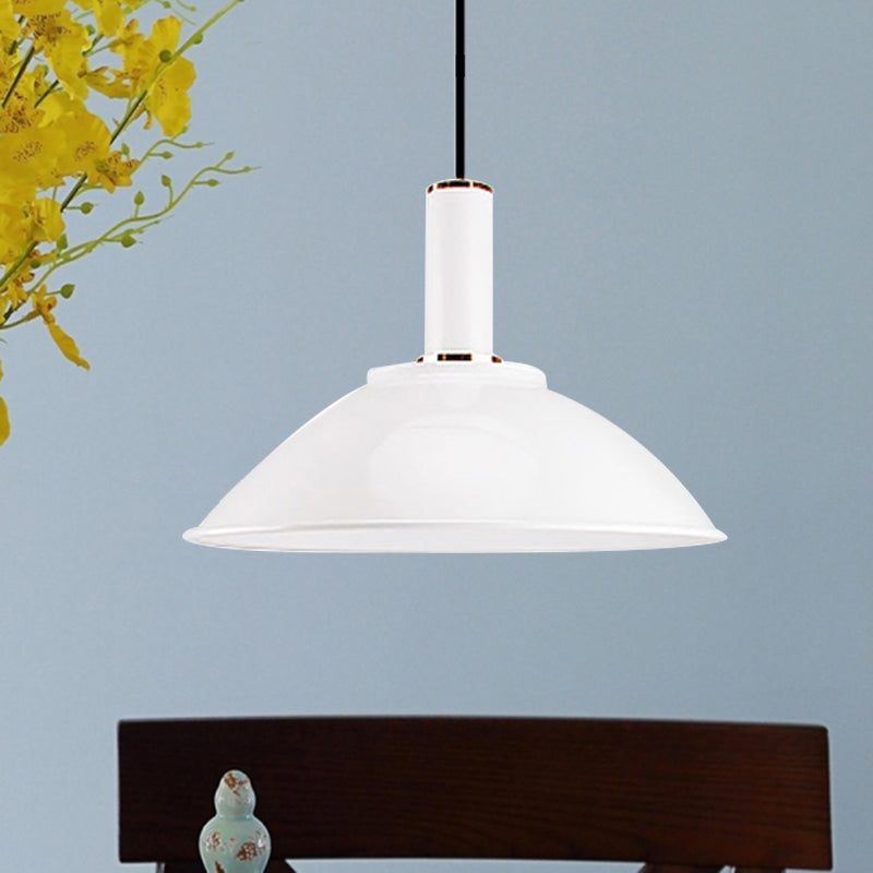 Contemporary Aluminum Bowl Pendant Light - 11/14 Wide 1 Bulb Hanging For Gallery & Factory