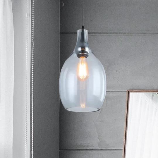 Modern Blue/Amber Glass Pendant Lamp - Stylish Nickel Hanging Light For Bedroom
