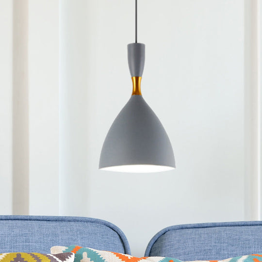 Contemporary Aluminum Funnel Suspension Pendant Lamp - Fits Study Room Or Cafe 6.5/10 Inch Wide 1