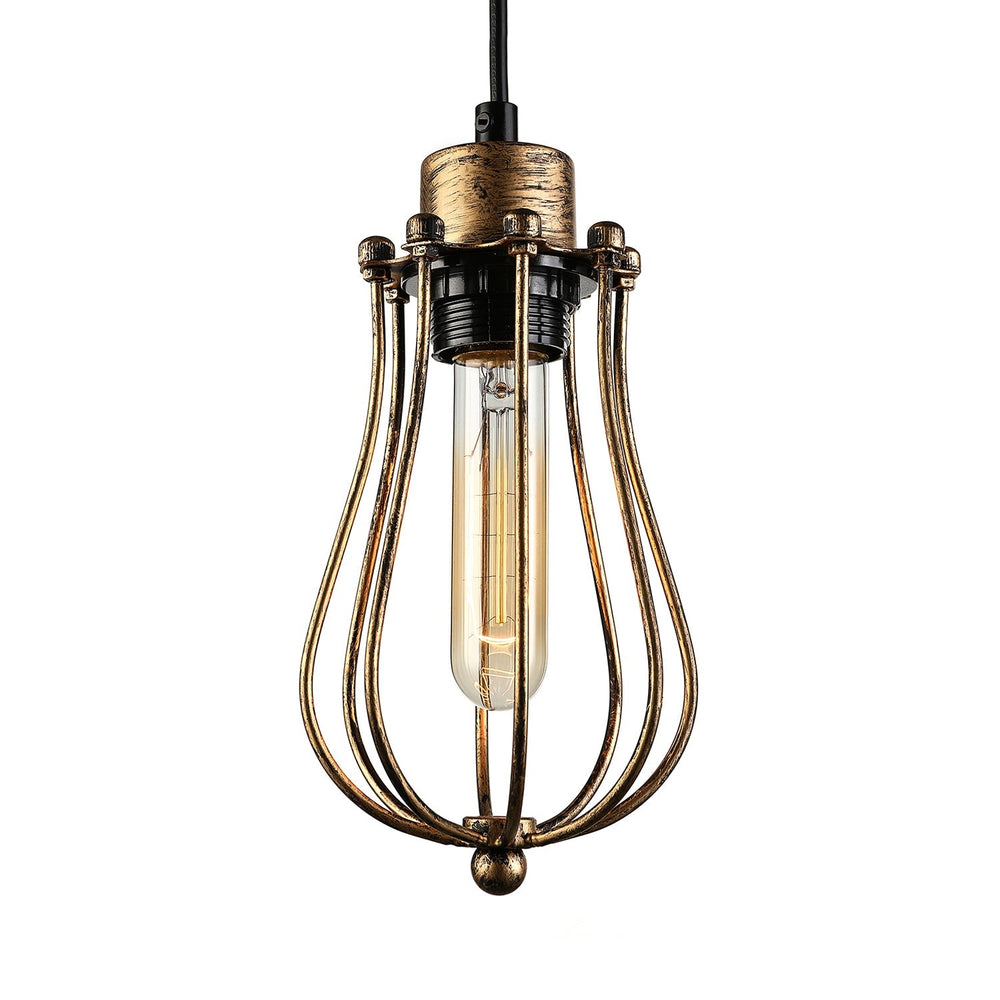 Industrial Metal Pendant Light With Teardrop Shade - Brass/White/Black