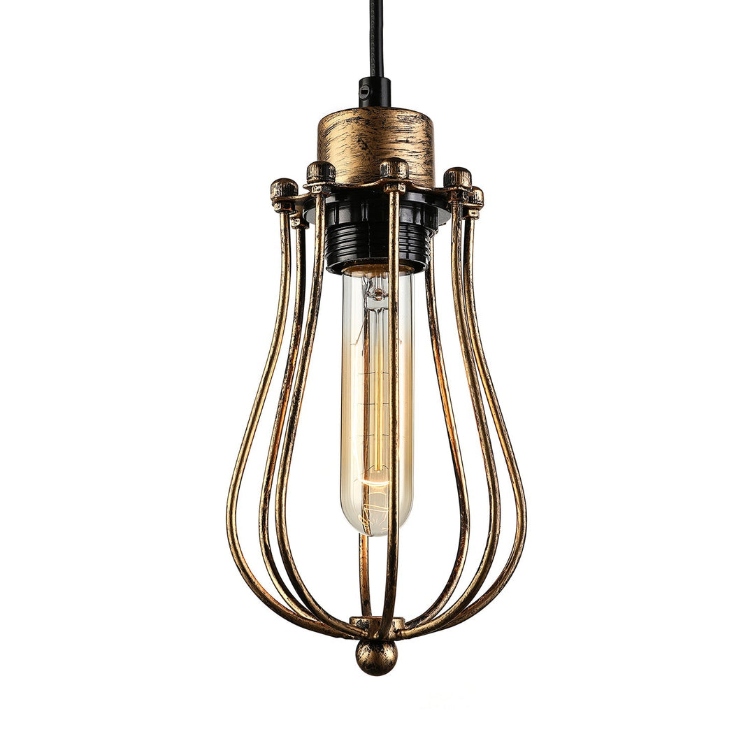 Industrial Metal Pendant Light With Teardrop Shade - Brass/White/Black