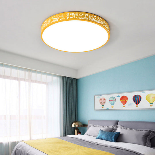 City View Macaron Loft Slim Drum Led Flush Ceiling Light: Stylish Acrylic Lamp For Nursing Room