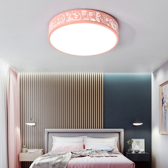 City View Macaron Loft Slim Drum Led Flush Ceiling Light: Stylish Acrylic Lamp For Nursing Room