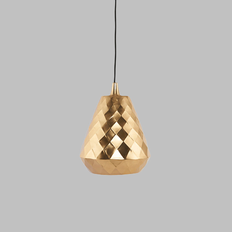 Modern Teardrop Iron Ceiling Pendant Lamp In Gold For Bedroom Lighting