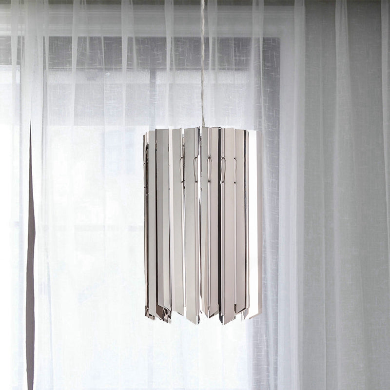 Contemporary 1-Light Pendant Ceiling Lamp With Sleek Metal Shade Black/Chrome/Gold Finish