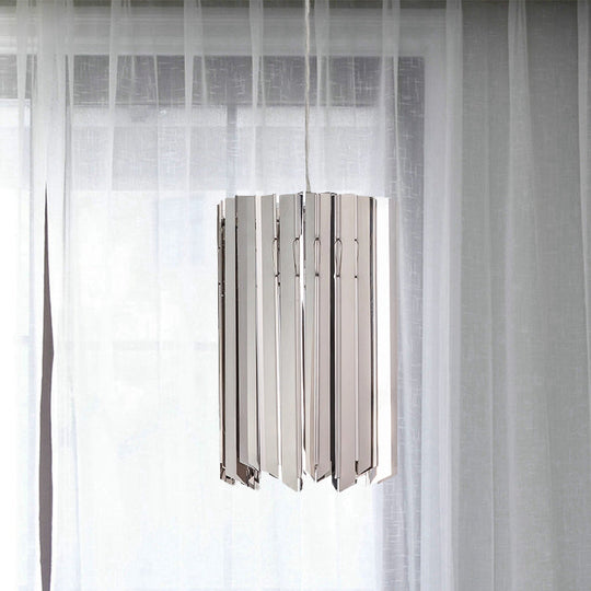 Contemporary 1-Light Pendant Ceiling Lamp With Sleek Metal Shade Black/Chrome/Gold Finish