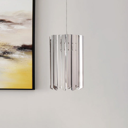 Contemporary 1-Light Pendant Ceiling Lamp With Sleek Metal Shade Black/Chrome/Gold Finish