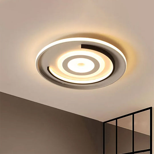 Round Led Acrylic Flush Mount Ceiling Lamp - 18/21.5 Diameter Warm/White Light Contemporary Bedroom