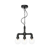 Praecipua - Black Metallic Hanging Lighting Piping 3/4 Heads Vintage Led Chandelier Pendant Lamp