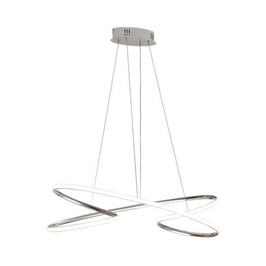 31.5’’ / 39’’ Wide Twist Acrylic Chandelier Led Pendant Light In Chrome/Gold - Warm Lighting