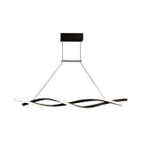 Modern Acrylic Wave Chandelier Pendant Lamp - Led Black/Grey White/Warm/Natural Light 31.5/39/47