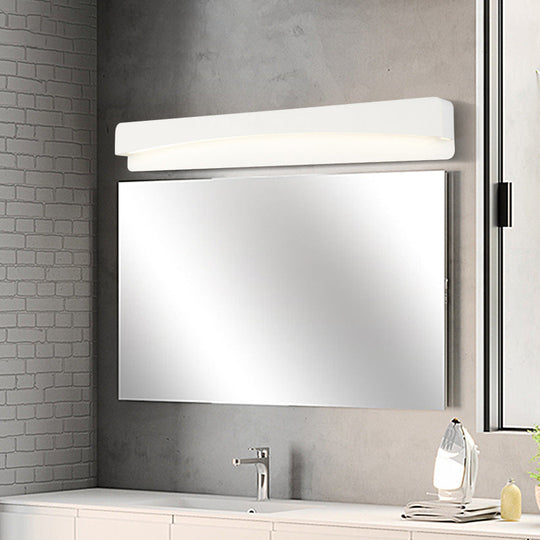 Modern Led Vanity Light Fixture - Wall Mounted Acrylic Rectangular Design In Natural White