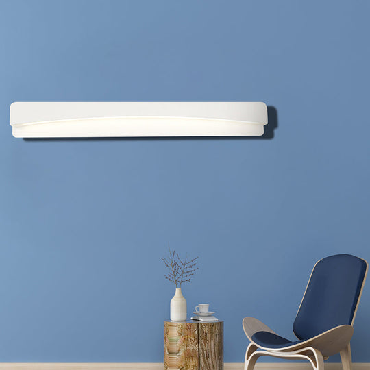 Modern Led Vanity Light Fixture - Wall Mounted Acrylic Rectangular Design In Natural White