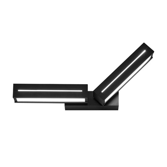 Modern Acrylic Rectangle Wall Mounted Light For Bedroom - Black/White Sconce